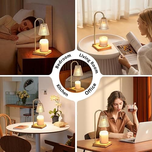 Fenmzee Candle Warmer Lamp with Timer - Inline Control, 4 Way Dimmer, Wax melt Warmer with 2 Blubs thumbnail 6