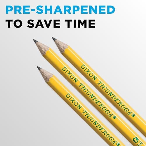 Ticonderoga Wood-Cased Pencils, Pre-Sharpened, 2 HB Soft, Yellow, 72 Count thumbnail 7
