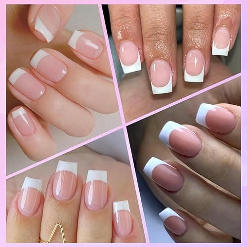 Lifextol 240pc French Tip Press on Nails Short Fake Nails & Adhesive Tab, False Acrylic Nail Press on Nails Square Nail Tips Artificial Glue on Nails Press ons Stick on Fingernail thumbnail 5