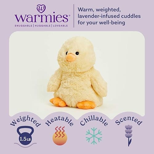 warmies Microwavable & Weighted Stuffed Animals, Chick - Heated Stuffed Animal Plushie for Warmth & Comfort - Cute Soft Plush Toys for Adults & Children (Boys, Girls, Babies & Toddlers) thumbnail 2
