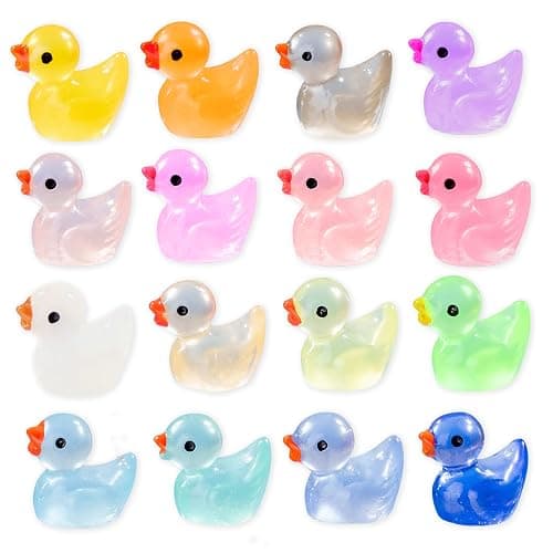 YOJO 16PCS Luminous Mini Resin Duck Fridge Magnets, Strong Colorful Refrigerator Magnets, Decorative Magnets for Fridge Locker Whiteboard Kitchen Office Classroom Decor - Image 1
