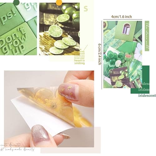 6 Sets 300 Pcs Washi Stickers Set Cute Aesthetic Sticker Book for Journaling, DIY Decorative Paper Sticker Decals for Bullet Journal Art Scrapbooking Diary Card Craft Gift Album Notebook Stationery thumbnail 5