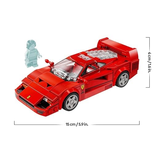 LEGO Speed Champions Ferrari F40 Supercar Buildable Vehicle, Toy Model Car for 9 Plus Year Old Boys and Girls, with Driver Minifigure, Kids' Bedroom Decoration, Gift Idea 76934 thumbnail 3