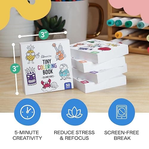 Tiny Expressions Mini Coloring Books for Adults (3x3 Inches) - Pocket Size | Bulk 5 Pack Small, Simple Stress Relief Coloring Book for Relaxation, Mindfulness & Anxiety thumbnail 5
