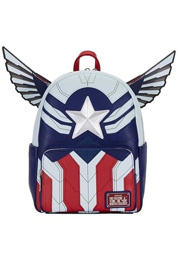 Loungefly Marvel Falcon Captain America Cosplay Mini Backpack Captain America One Size - Image 1
