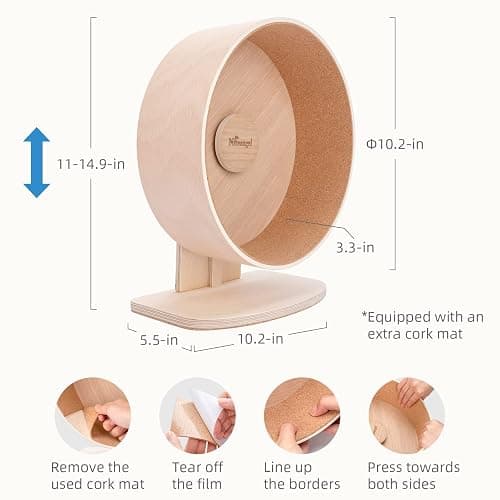 Niteangel Wooden Hamster Exercise Wheel: - Silent Hamster Running Wheel for Hamsters Gerbil Mice and Other Similar-Sized Small Pets (M) thumbnail 2