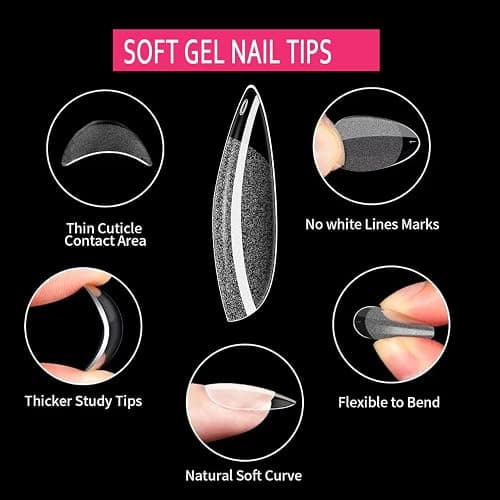 600Pcs Extra Short Almond Nail Tips,SWETIDY Upgraded Widened Nail Bed Half Matte No File False Full Cover Gel Nails Clear Acrylic Gelly Tips for Nail Extension Home DIY Salon 12 Sizes with Sturdy Set thumbnail 4