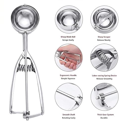 Ice Cream Scoop, 3Pcs Stainless Steel thumbnail 7