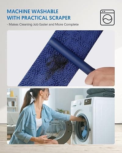 BPAWA Microfiber Mops for Floor Cleaning: Flat Mop for Wood Laminate Tile | 4 Washable Chenille Pads fit for Swiffer PowerMop, 59" Adjustable Handle, Dry Wet Mopping Home Hardwood Vinyl Multi-surfaces thumbnail 6