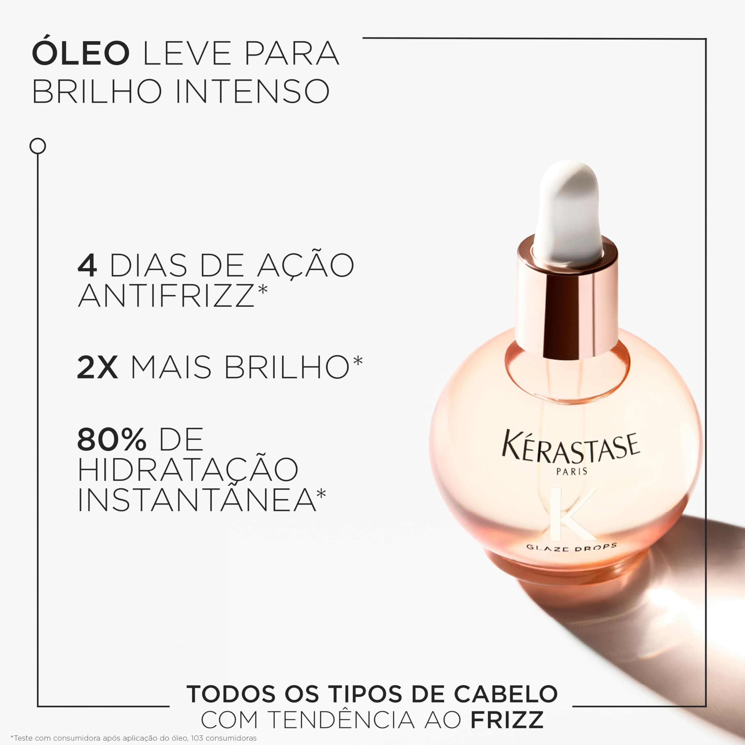 Kérastase, Óleo, Gloss Absolu, Glaze Drops, para todos os tipos de cabelos com tendência ao frizz, formulado com óleo de rosa silvestre, potencializa o brilho, elasticiade e maciez, 45ml thumbnail 3