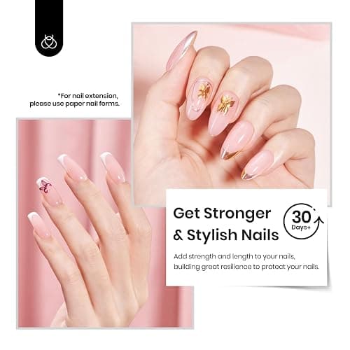 Beetles Builder Gel for Nails,0.51 oz 8 in 1 Strengthening Nails Enhancement Building Apex for Beginners & DIY Salon Manicure,Clear Builder Nail Gel,LED & UV Lamp Needed thumbnail 6
