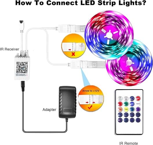 PHOPOLLO Bluetooth Led Strip Lights 100ft (2 Rolls of 50ft), RGB Color Changing LED Lights for Bedroom, Kitchen Decoration, App Control and Music Sync. thumbnail 7