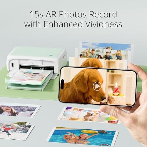 YOTON Photo Printer, Picture Printer with 54 Sheets (4"x6") & 1 Ink Ribbon, Support AR Video Printing, Wi-Fi Connection, Portable Photo Printer for iPhone/Android/Laptop thumbnail 5
