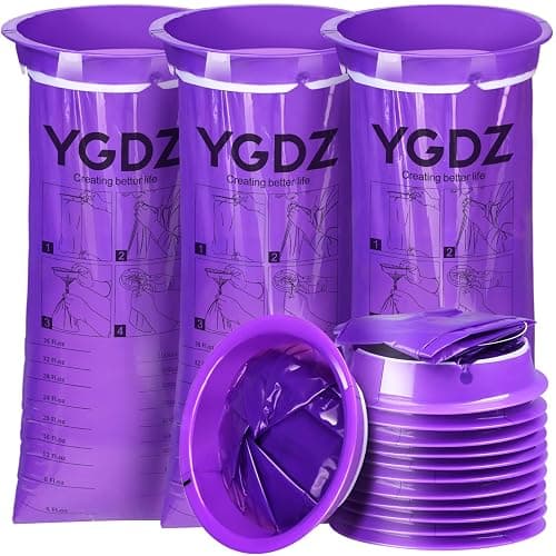YGDZ Barf Bags, 15 Pack Vomit Bags Disposable Throw Up Emesis Bags Puke Nausea Bags for Travel Motion Sickness, Car & Aircraft, Purple - Image 1