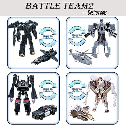 FULIM 8 Pcs Mini Car Robot Toys, 3.5-inch Small Hero Action Figures, Birthday Favors Toys for Kids Age 5 and up. thumbnail 4