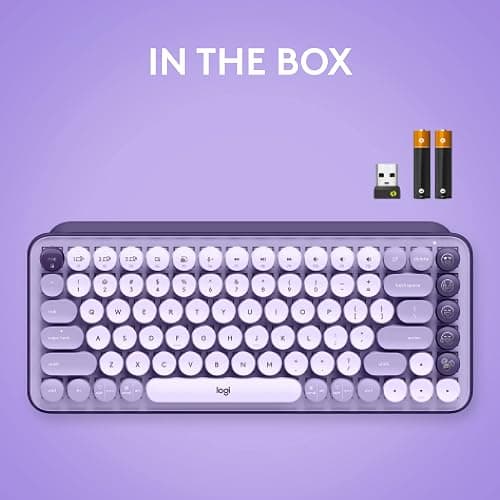 Logitech POP Keys Mechanical Wireless Keyboard - Cosmos | Customizable emoji keys, durable compact design, USB connectivity, multi-device, multi-OS compatible thumbnail 9