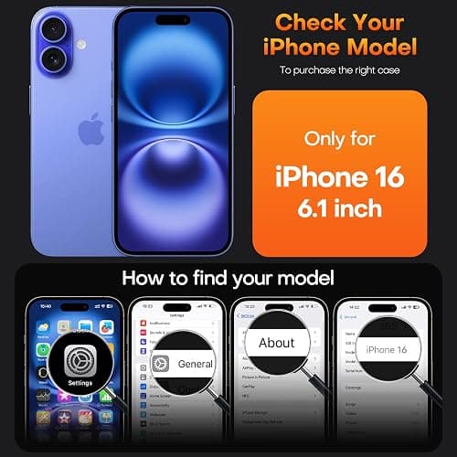 TAURI for iPhone 16 Case, Compatible with MagSafe, with Screen Protectors, Anti-Yellowing Military-Grade Protection, Shockproof Slim Magnetic Phone Case for iPhone 16 6.1", Clear thumbnail 7