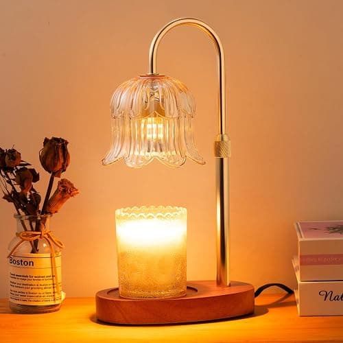 Candle Warmer Lamp with Timer and Dimmer, Adjustable Height Electric Candle Warmer Flower Lamp Wax Melt Warmer for Jar Candles - Birthday Christmas Gifts for Women Mom Home Living Bedroom Decor thumbnail 6