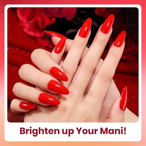 Beetles Red Gel Nail Polish Set - Crimson Horizon 6 Colors Gel Polish Kit Burgundy Bloody Red Pink Colors Soak off UV LED Lamp Needed Manicure DIY Home Gifts for Women thumbnail 3