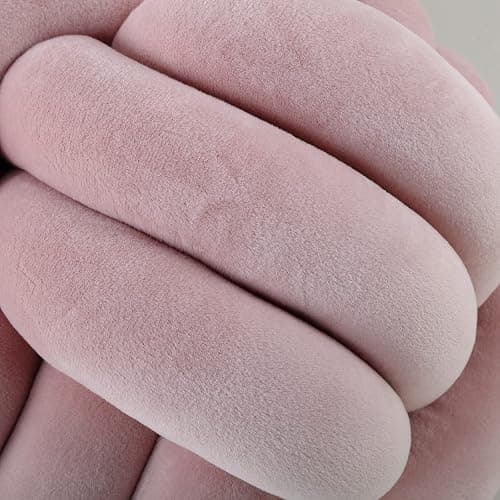 Petrella Knot Pillows Ball Round Throw Pillows Home Decor Cushion Decorative Aesthetic Throw Pillows，Pink 8inch thumbnail 3