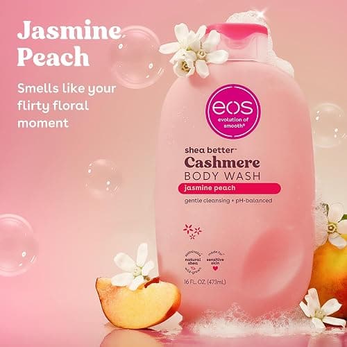 eos Cashmere Body Wash – Jasmine Peach, Moisturizing Body Wash, Creamy Gel Formula, with Shea Butter, Glycerin, Vitamin E, pH Balanced, Sensitive Skin, Vegan, 16 fl oz thumbnail 2