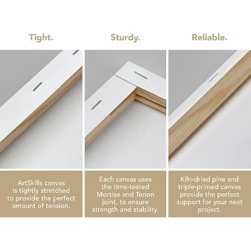 ArtSkills Stretched Canvases for Painting, 16x20 Canvas Painting Supplies for Artists, Blank Canvas Pack, 4-Pack thumbnail 5