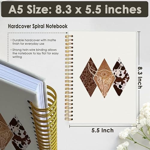 Wheatwin Cowgirl Notebook Journals, Western Office Supplies, Western Gifts for Women, Retro Western Cow Cowgirl Gifts, Hardcover Spiral Notebook 5.5x8.3 thumbnail 3