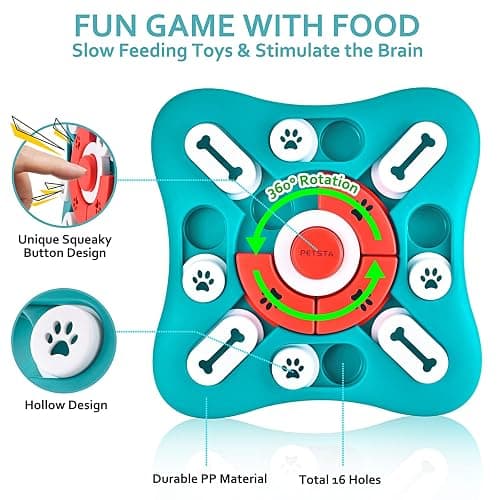 PETSTA Dog Puzzle Toys, Treat Dispensing Dog Enrichment Toys for IQ Training and Brain Stimulation, Interactive Mentally Stimulating Toys as Gifts for Puppies, Cats, Dogs thumbnail 4