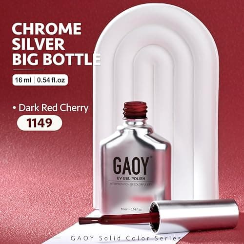 GAOY Red Gel Nail Polish, 16ml Soak Off Gel Polish, UV Light Cure for Nail Art DIY Manicure at Home, 1149 Dark Red Cherry thumbnail 7