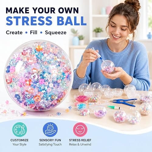 20PCS DIY Squishy Making Kit, DIY Stress Ball, Empty Stress Ball Skin with Expander & Vacuum Tool, Opening Plier Make Your Own Squishy Balls Craft thumbnail 2