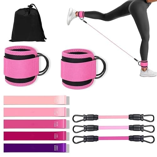 Ankle Resistance Bands with Cuffs Resistance Bands for Workouts, Hip Workout Equipment,Exercise Loops for Kickback Hip Fitness Training Cable Kick Back Ankle Straps and Glute Workout Equipment. - Image 1