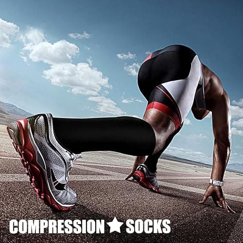 CHARMKING Compression Socks for Women & Men Circulation (3 Pairs) 15-20 mmHg is Best Support for Athletic Running Cycling thumbnail 3