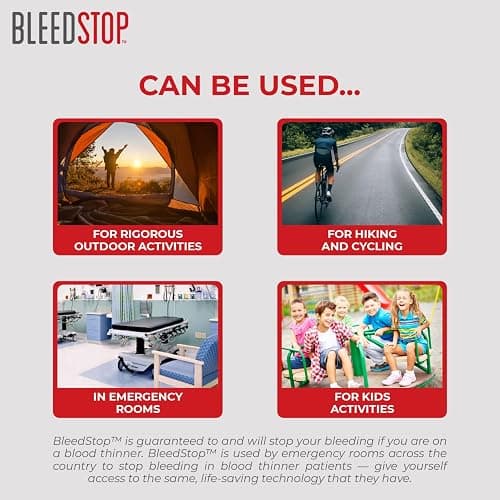 BleedStop™ First Aid Powder for Blood Clotting, Trauma Kit, Blood Thinner Patients, Camping Safety, and Survival Equipment for Moderate to Severe Bleeding Wounds or Nosebleeds - 4 (15g) Pouches thumbnail 6