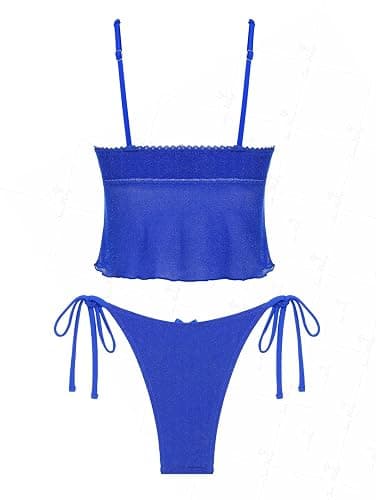 seamoly Colorblock Stripes Tie Side Tankini Set thumbnail 4