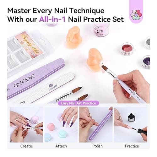 SAVILAND Acrylic Nail Kit: All-In-1 Nails Kit Acrylic Set with 88W Nail Lamp EMA Monomer Gel Nail Polish Nail Drill Cuticle Remover Home DIY Starter thumbnail 6