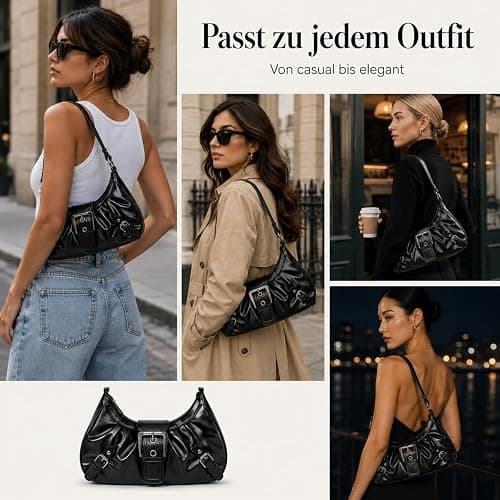 TJHDSF Y2K Bag, Vintage Tasche, Vintage Bag, Damen Umhängetasche PU-Leder | Y2K Tasche, Vintage Handtasche Damen, ästhetische Punk-Stil Tasche, 2000s Retro Design, Geschenkidee thumbnail 3