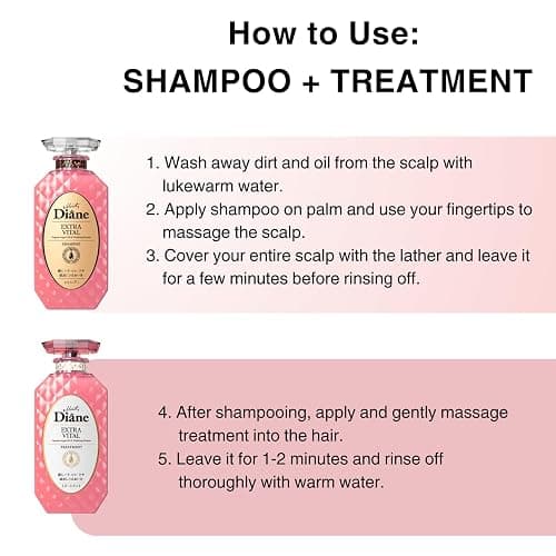 Moist Diane Keratin Shampoo and Conditioner for Women & Men, Curly Shampoo and Conditioner Set with Argan Oil, Collagen, Protein from Japan, Paraben& Sulfate Free Shampoo & Conditioner 30.4Fl Oz VITAL thumbnail 7