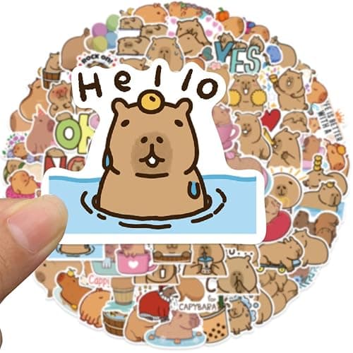 DKDDSSS 100 PCS Capybara Stickers - Graffiti, Waterproof, Kawaii Animal Stickers for Laptop, Journals, Water Bottles, Luggage thumbnail 5