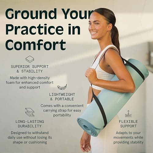 Retrospec Solana Yoga Mat Thick 1/2in Non-Slip Workout Mat with Nylon Strap - 72x24in Exercise Mat for Pilates, Stretching & Fitness - BPA Free, Easy Clean thumbnail 4
