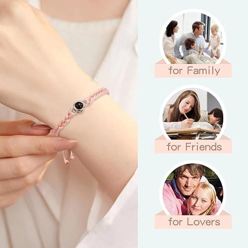 SUPHELPU Custom Bracelets with Picture Inside, Personalized Photo Bracelet Projection, Personalized Gifts for Memorial Mom Mothers Day, Women's Italian Style Charm Bracelets thumbnail 5