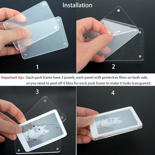 SULEPE 3.5x4.25” Magnetic Polaroid Picture Frame, Fridge Magnet Frame for Polaroid Now i-Type/600/SX-70/OneStep+/Instax Square Wide 300/200/210 Photo [3 Packs 6 Panels] thumbnail 5