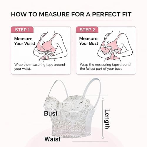 ELLACCI Women's Natural Reigning Lace Rhinestone Bustier Crop Top Sexy Mesh Corset Top Bra thumbnail 7