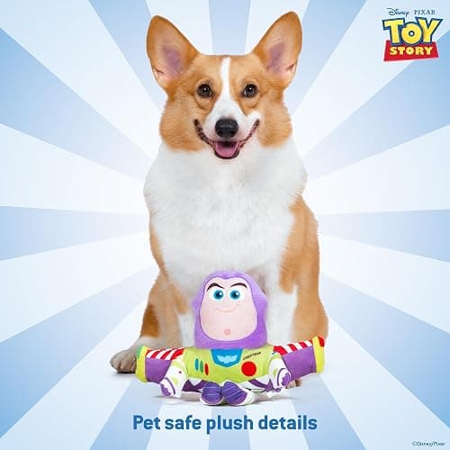 Disney for Pets Pixar’s Buzz Lightyear Plush Dog Toy - Ballistic Nylon Fabric Toy with Squeaker for Dogs - Officially Licensed Product, 9 Inch thumbnail 3