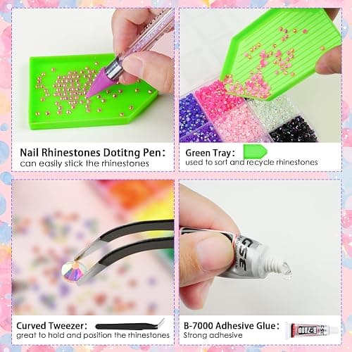 18000Pcs Resin Jelly Rhinestones for Bedazzling, Multicolor 3mm Flatback Rainbow Gems, Bedazzling Crystal with 4Pcs 2.5g Jewelry Glue, Rhinestone Picker for DIY Crafting Clothes Shoes Nail Art thumbnail 3