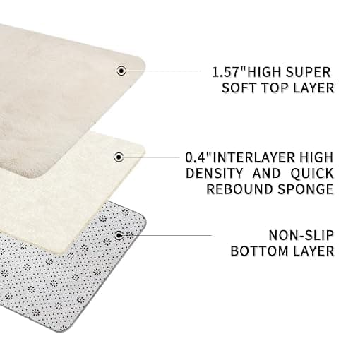 Sour Lemon Area Rugs 8x10 Living Room, Cream Large Area Rug Shag Shaggy Carpet Soft Plush Furry Bedside Rugs, Machine Washable Area Rugs for Bedroom Kids Girls Boys Home Decor Anti Slip thumbnail 3