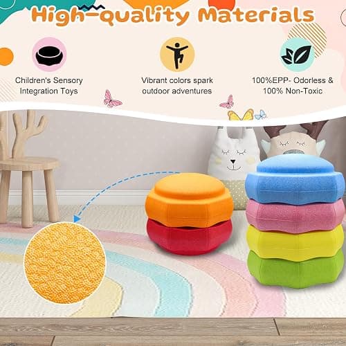 Joybond Stepping Stones for Kids – 6 pcs EPP Balance Sensory Kids Stepping Stones for Toddlers 1-3 for Indoor Outdoor Activity Promoting Toddler's Balance and Coordination Skills thumbnail 4