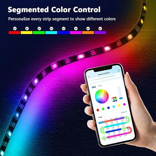 DAYBETTER BGRIC LED Lights for Bedroom, 16.4FT RGB LED Lights with Bluetooth APP & Remote Control 24V 5050 Color Changing LED Strip Lights Music Sync for Room Home Party Wall Indoor Decor thumbnail 6