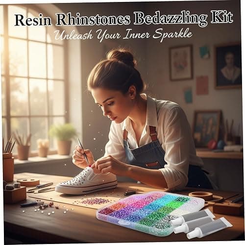 32000Pcs Resin Rhinestones Bedazzling Kit with 3x10ml Glue 0.3cm 40 Colors Crafts thumbnail 3