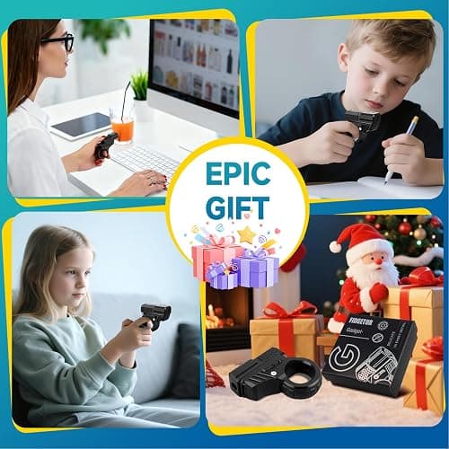 3D Fidget Slider Gun Toys, EDC Fidgets Cliker Pistol Toy, Fidget Ring Pad for Adults, Plastic Finger Hand Roller Spinner Stress Relief Focus Sensory Toys for Kids Christmas Birthday Gift Prize thumbnail 7