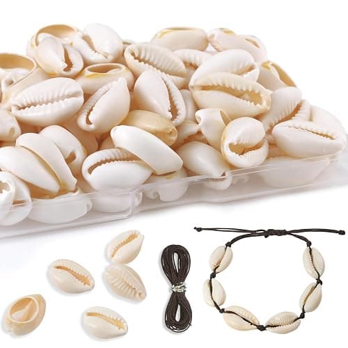 DoDoBeads 100 Pcs Natural Cut Oval Seashells for Crafts, Jewelry Making, and Hair Adornment - with Holes for Easy Use - Image 1